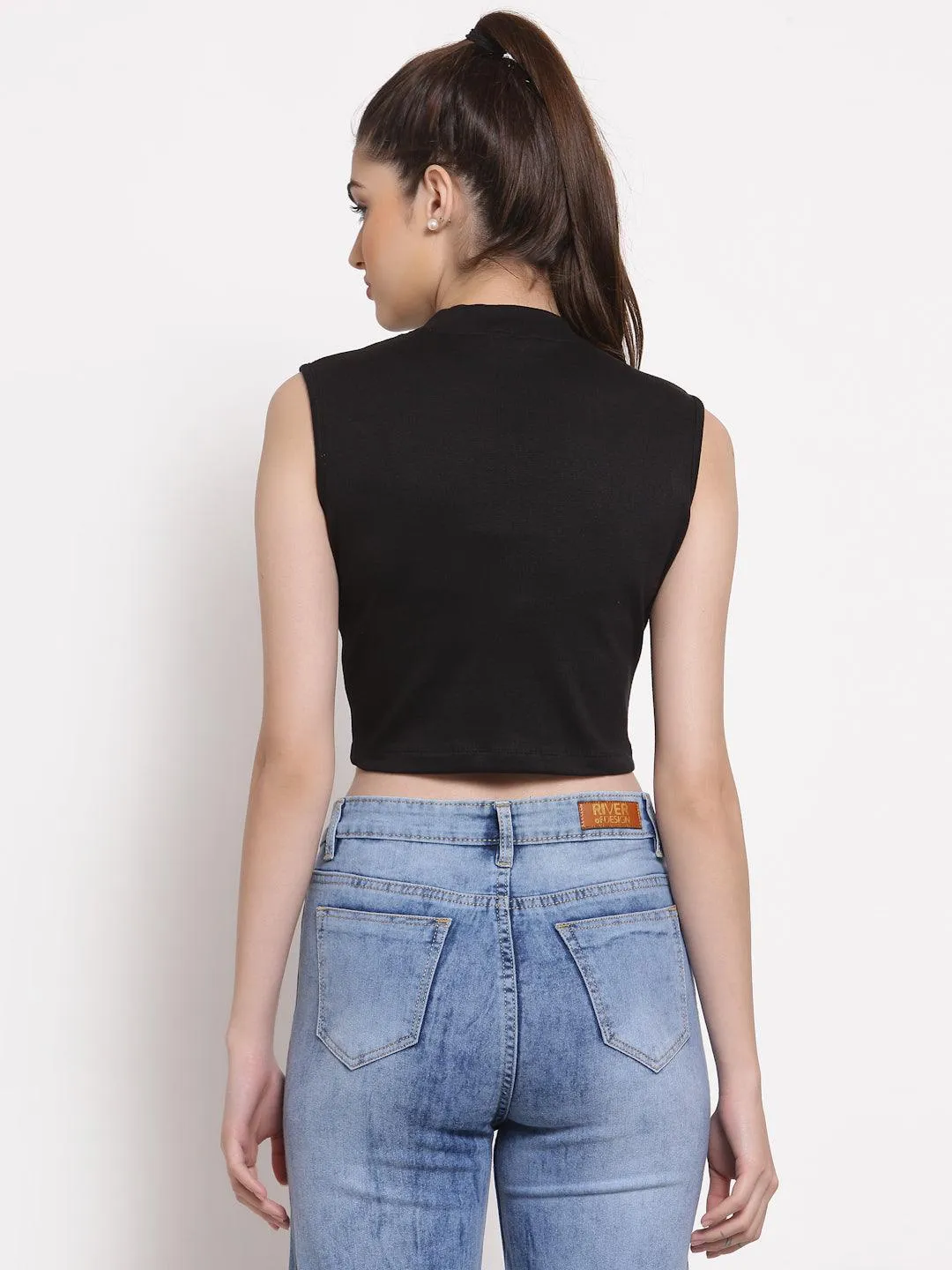 Style Quotient Black Fitted Crop Top