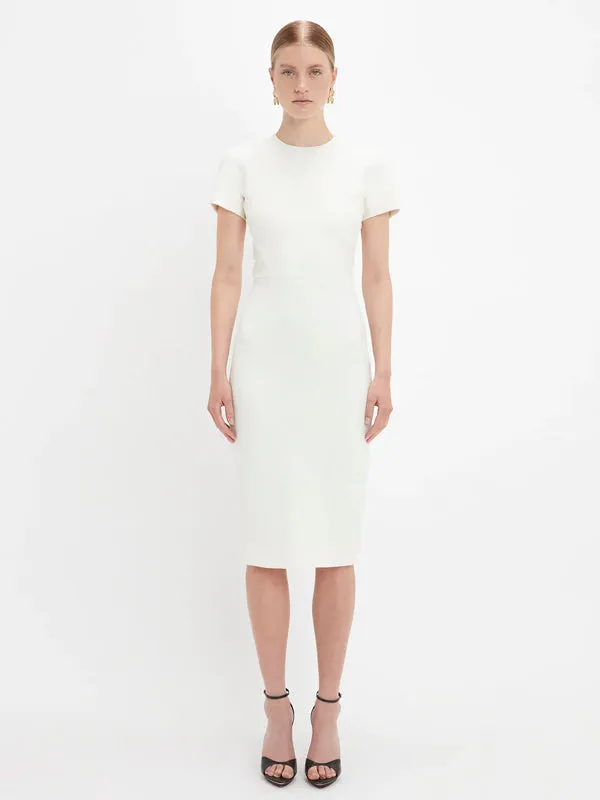 T-Shirt Fitted Dress in Ivory