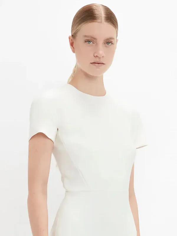 T-Shirt Fitted Dress in Ivory