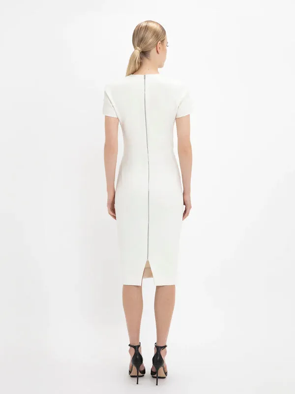 T-Shirt Fitted Dress in Ivory