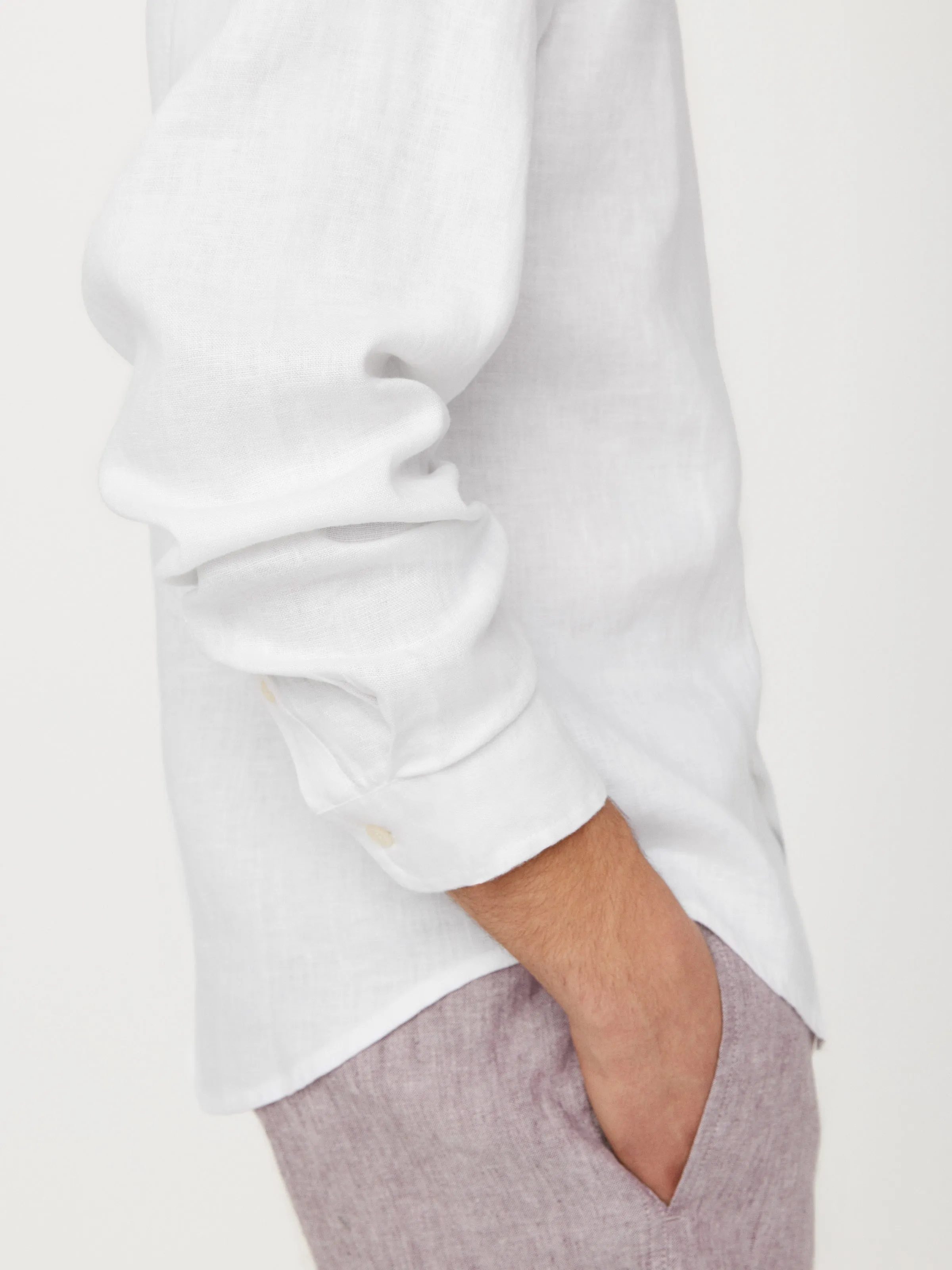 The Linen Shirt in Bright White