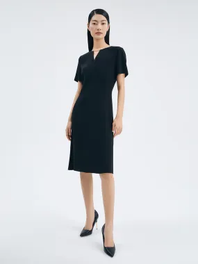 Triacetate Chain Slim Midi Dress