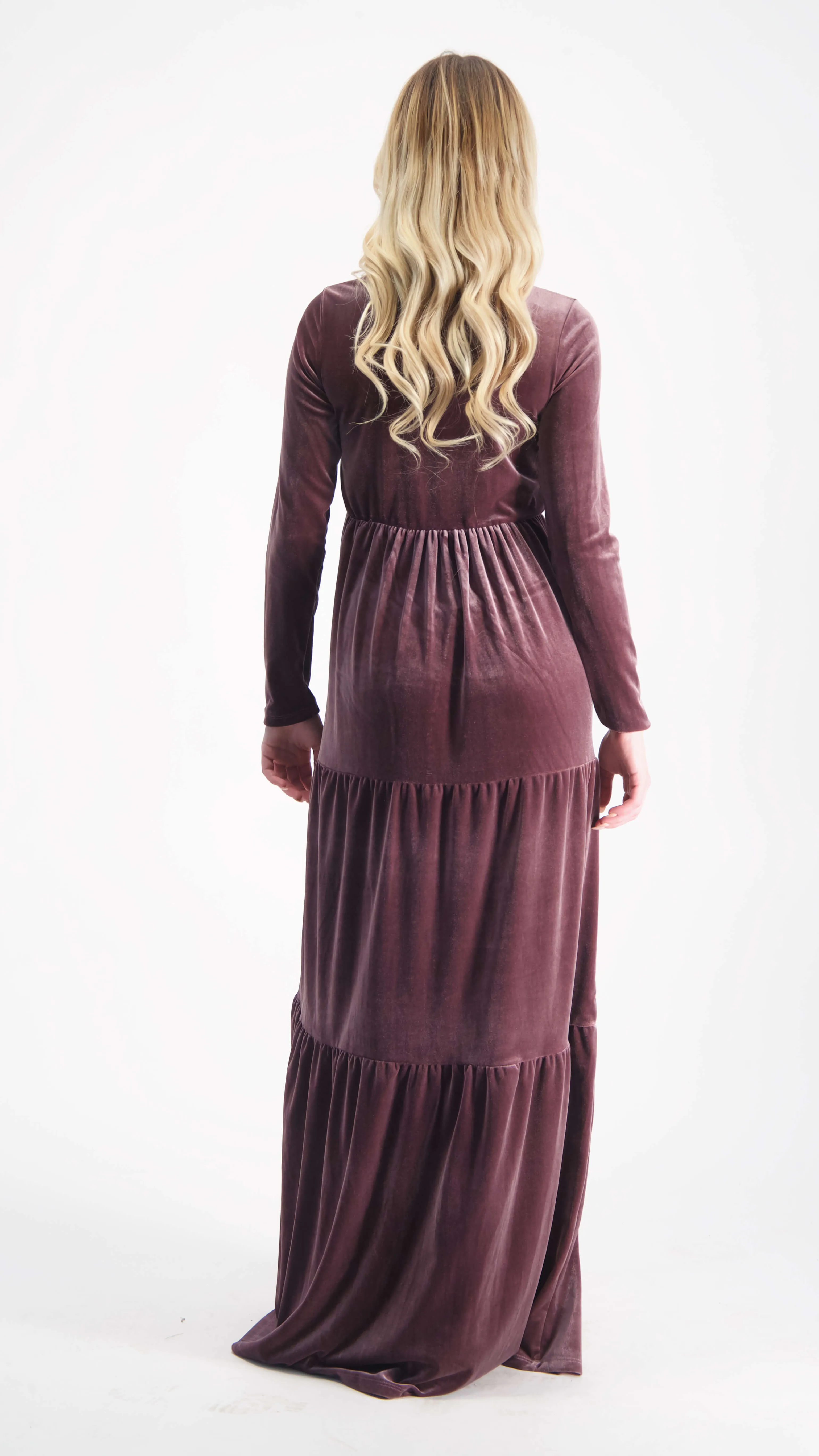 Velvet Maxi Layers Dress / Pudra