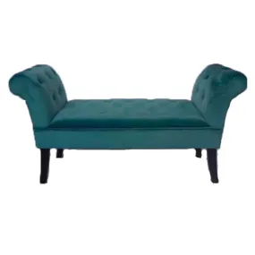 Velvet Plush Giselle Stool - Teal