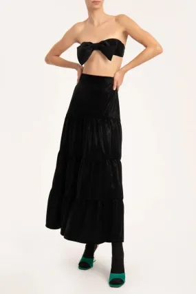 Velvet Pois Long Skirt