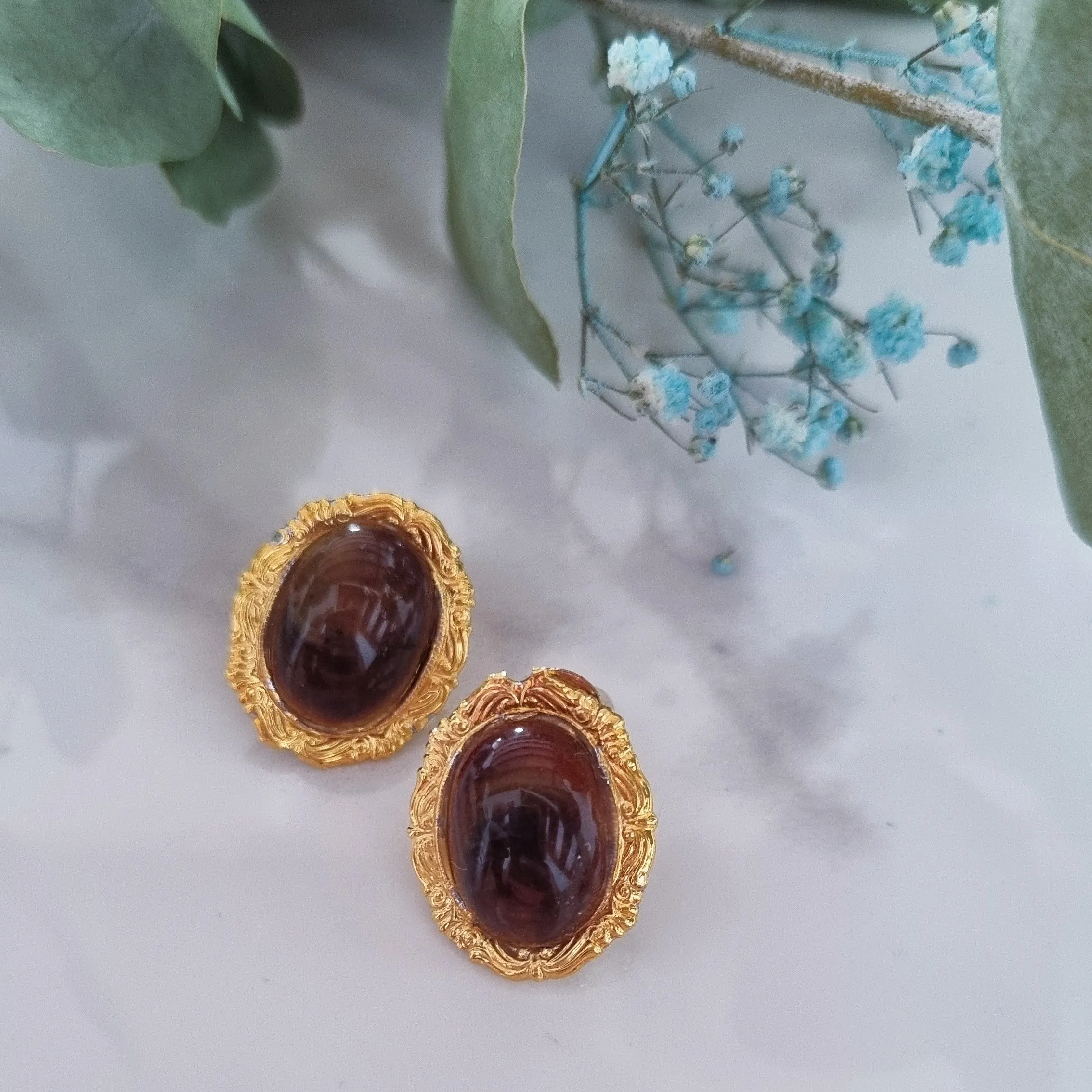 Vintage earrings - Small oval