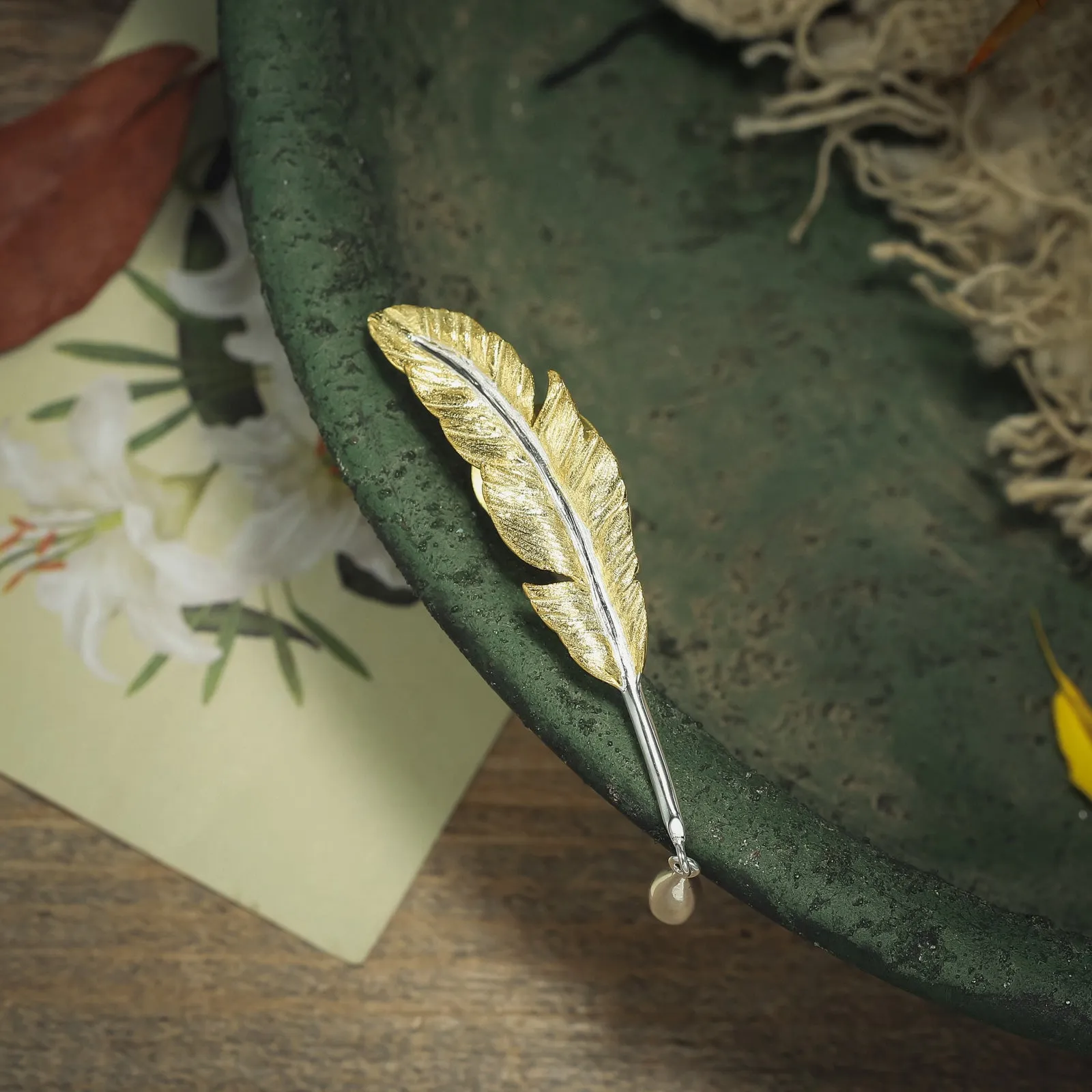 Vintage Feather Brooch