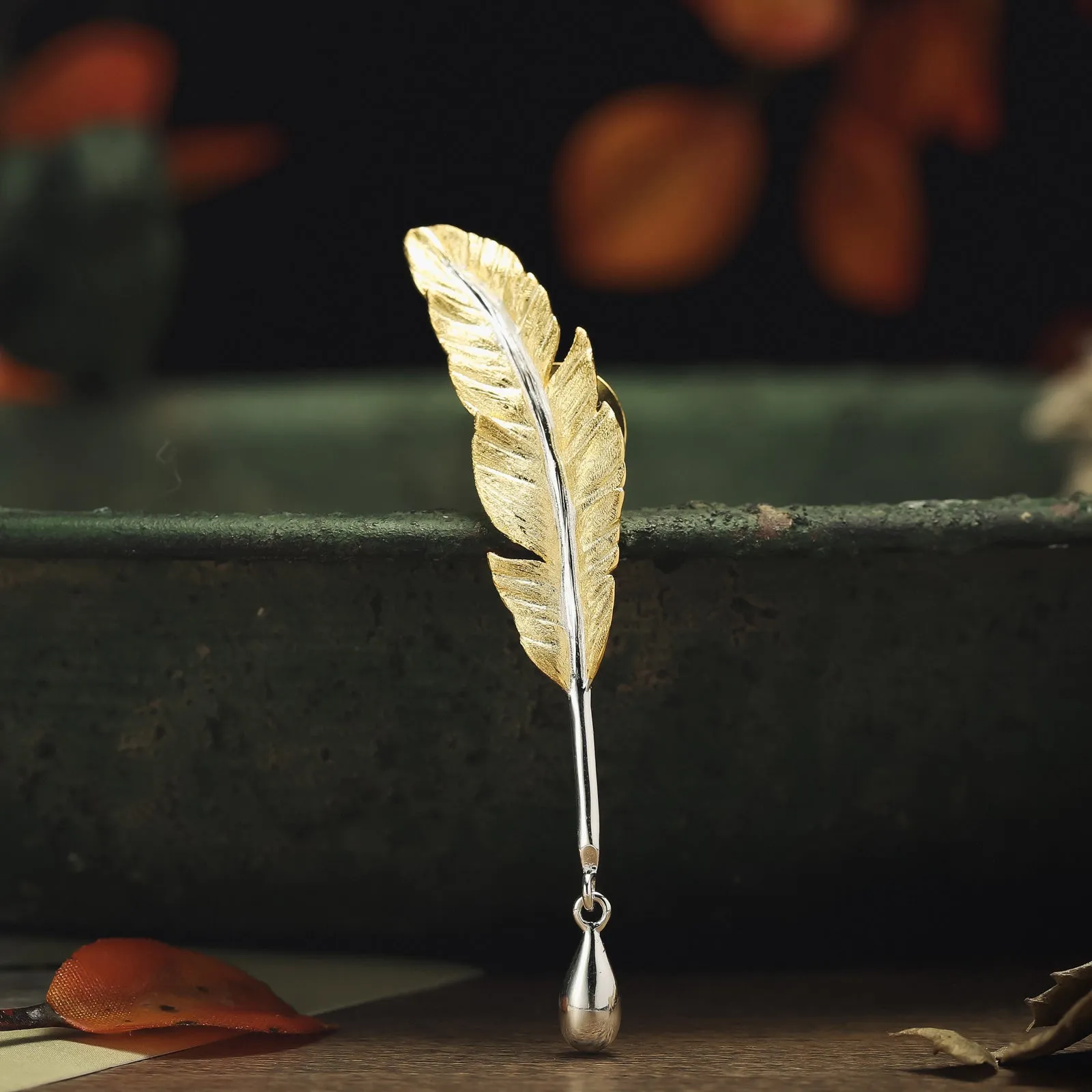 Vintage Feather Brooch