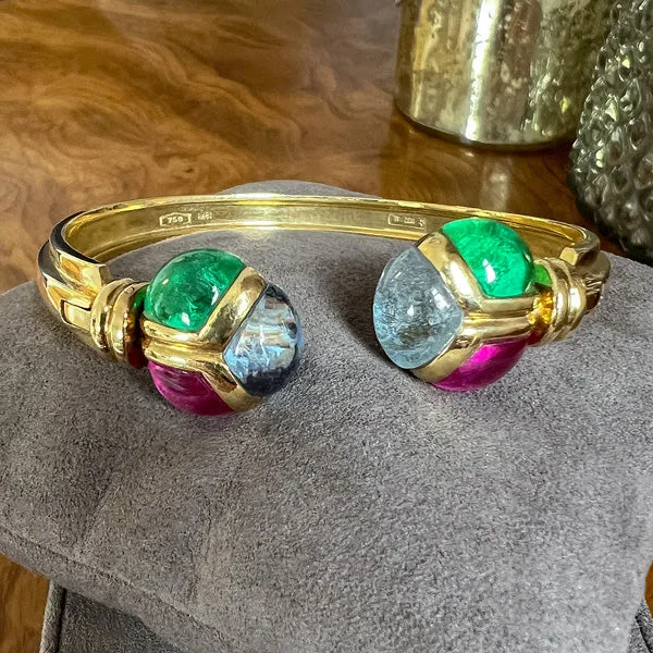 Vintage Gemstone Cuff Bracelet