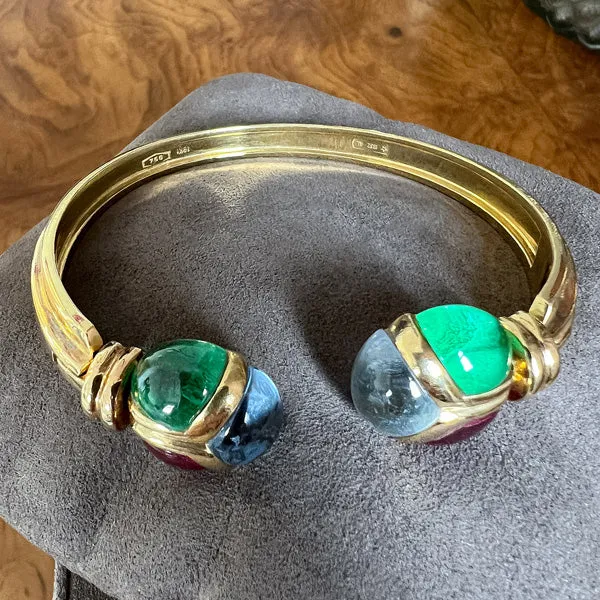 Vintage Gemstone Cuff Bracelet